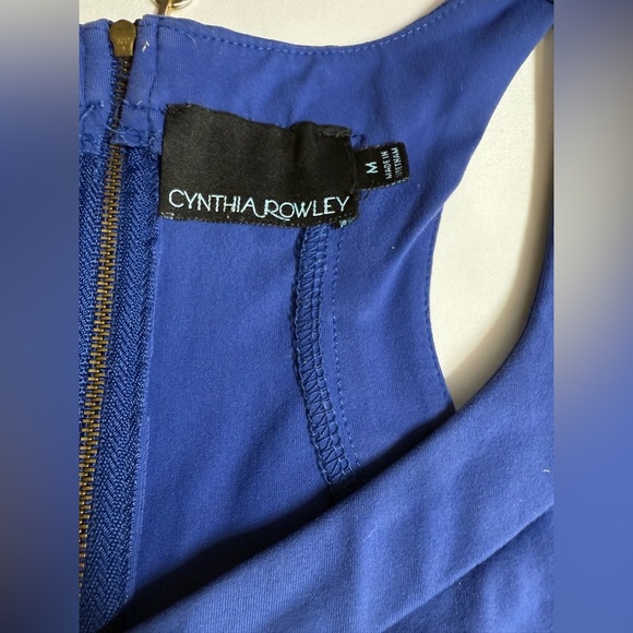 CYNTHIA ROWLEY Blue V-Neck Sleeveless Sundress size M - Picture 9 of 13